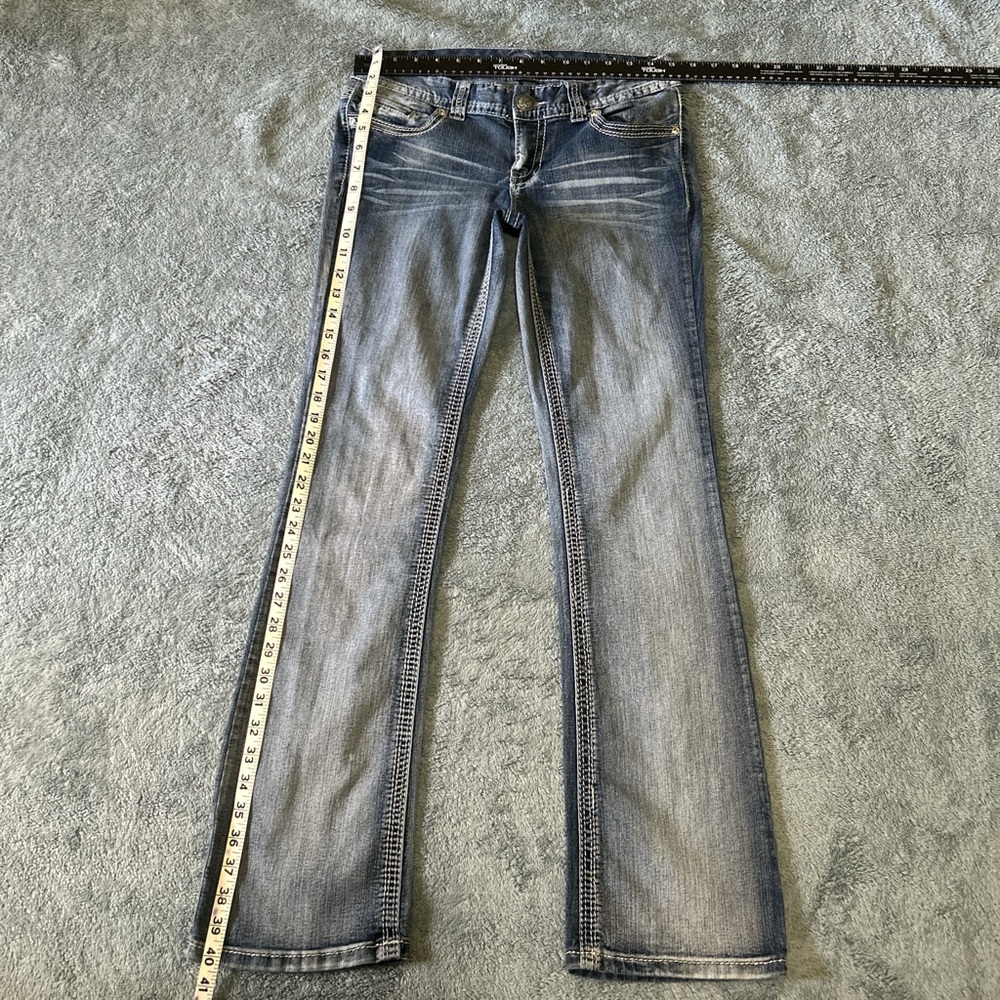 Y2K Low Rise Ariya Bootcut Jeans w/ Rhinestone Studded Pockets | Size 7/8 Reg - Picture 7 of 7